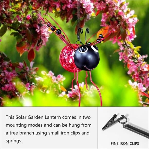 Waterproof LED Bug Lights Tabletop Lanterns Lamp for Yard Art Garden Sculptures - Picture 6 of 7